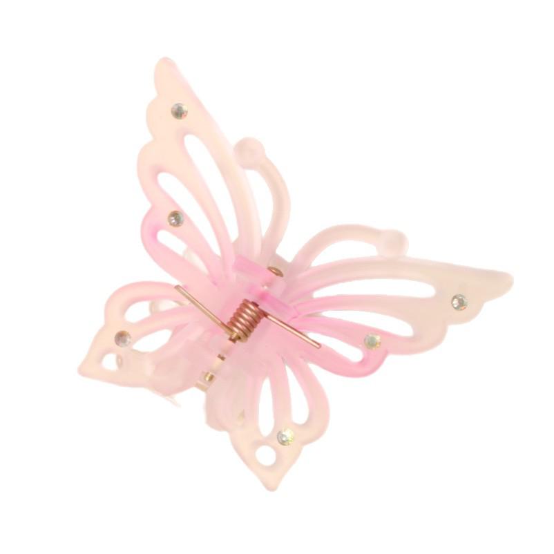 Iridescent Double Layer Butterfly Hair Clip - Women's High-End Shark Hair Accessory