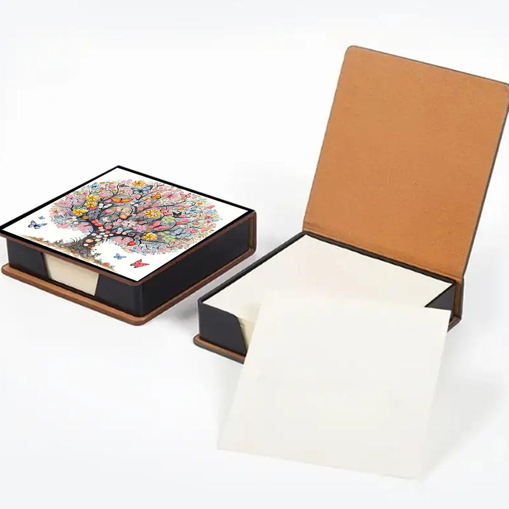 Animals Leather Diamond Painting Notecard Box Gem Art Sticky Note Holder Gem Painting Memo Pad Holder Mosaic Kit for Home Office