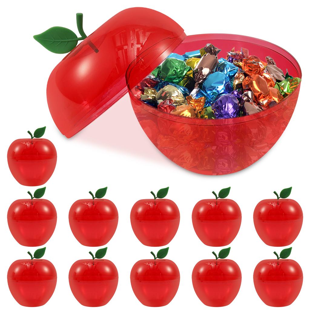 12Pcs Candy Container Apple Shape Containers Decorations Plastic Cookie Jars Apple Container Candy Boxes Apples Gift Party Favor