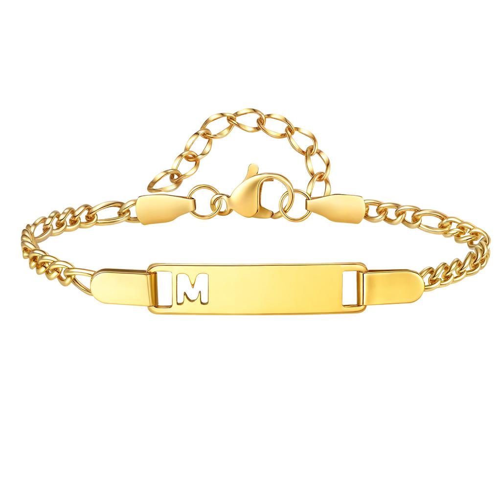 Free Engraving Name Hollow Initial A-Z Letter Bracelet for Women, Stainless Steel Bracelet, Personalized Fashion Jewelry Gift