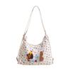 Korean Style Puppy Embroidery Shoulder Bag Y2k Cartoon Handbag Sweet Polka Dot Tote Bag  Girls