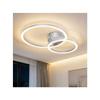 NETTLIFE - Silberne LED-Deckenleuchte – 40 cm modernes Design 23 W Doppelring 3000 K warmweißes Licht
