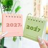 Standing Paper Memo Pad Mini Desk Calendar 2027, Jan. 2027 to Dec. Flip Small Fresh Style Office Accessory Desktop Calendar, 12 Monthly Planner