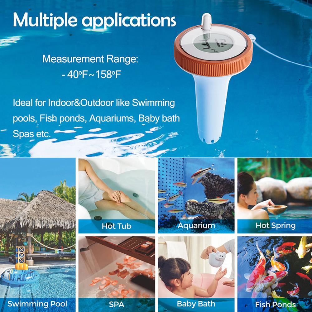 Wireless Floating Thermometers BT Connection Pool Water Thermometer LCD Display Thermometer for Swimming Pool Bathrooms Aquarium