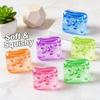 1Pc Random Color Unisex Ice Cube Shaped Squeeze Toy, Soft Rubber Sensory Stress Relief Toy