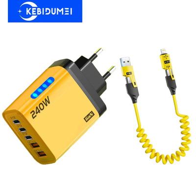 Caricabatterie Rapido PD 240W Quick Charge 3.0 Adattatore Caricabatterie per Telefono Adattatore da Muro a Ricarica Rapida Tipo C
