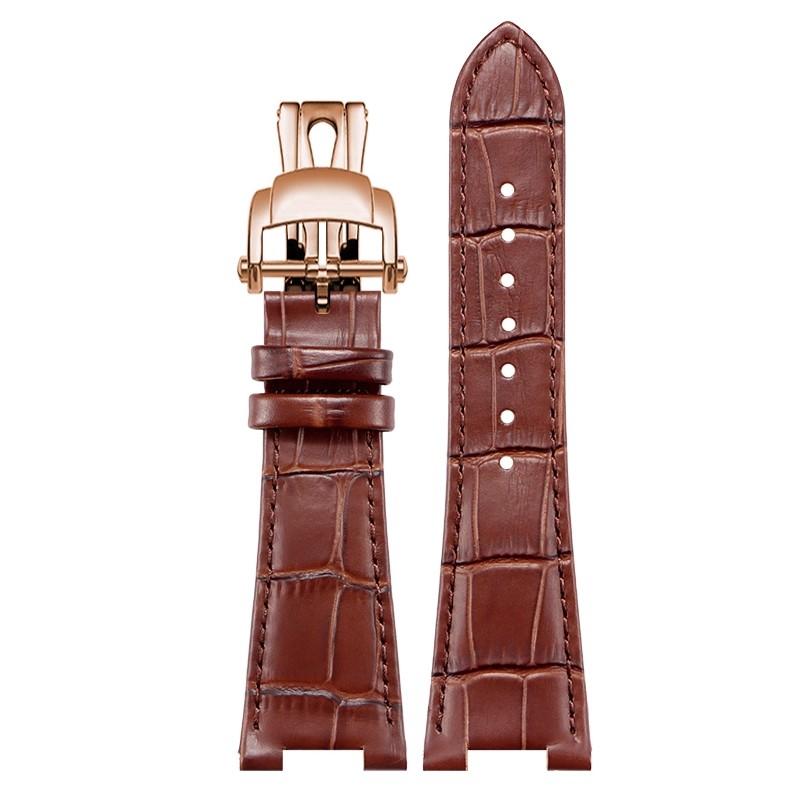 Patek Philippe Nautilus Serisi İçin Gerçek Dana Derisi Saat Kayışı 25mm Dana Derisi 5711 5712G Erkek Premium Saat Kayışları