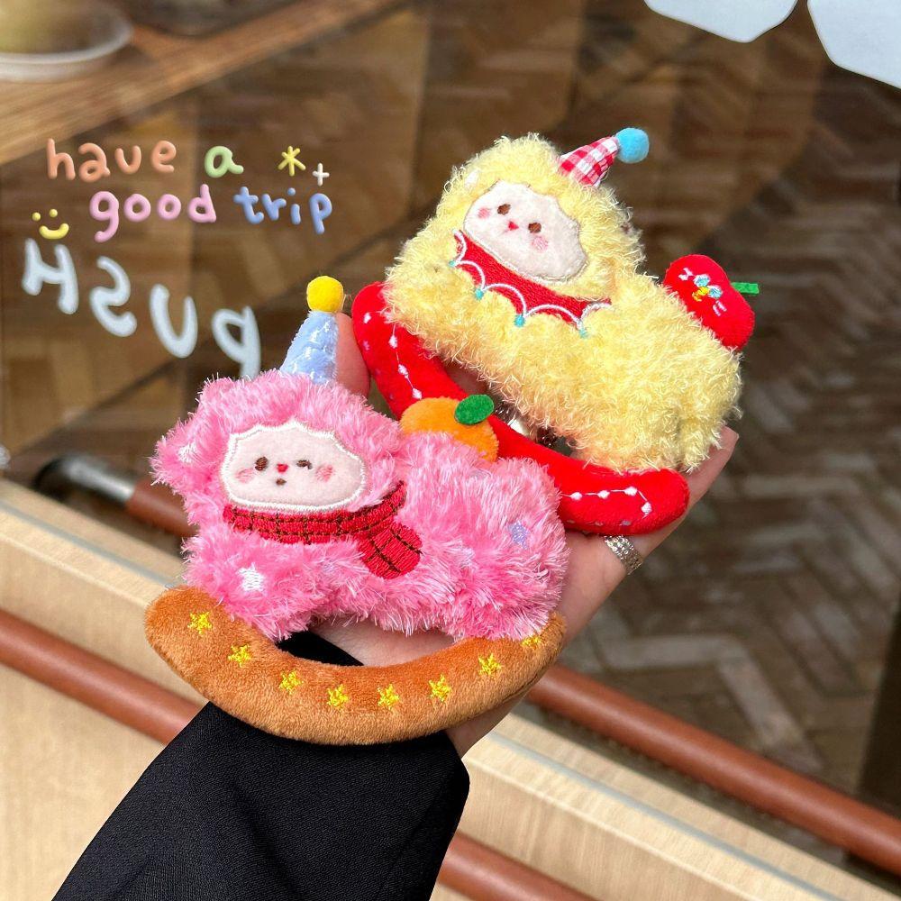 Fluffy Curly Haired Lamb Pendant Soft Sheep Pendant Bag Charm Plush Sheep Keychain  Women