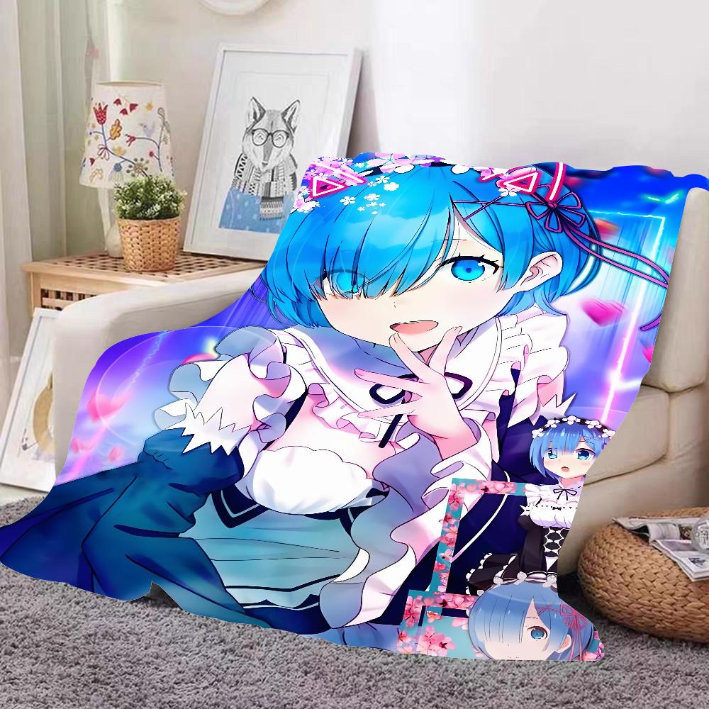 Anime R-Re Zero Blanket Design Lightweight For Dorms, Naps, Living Room, Office,Sofa,All-Season