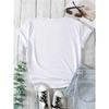 Plus Size Casual T-shirt Women's Plus Heart & Sunflower & Letter Print Short Sleeve Round Neck Slight Stretch T-shirt