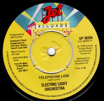 7palcová deska ELECTRIC LIGHT ORCHESTRA - Telephone Line UP36254 Jet Records 1977 UK Rock Použitá