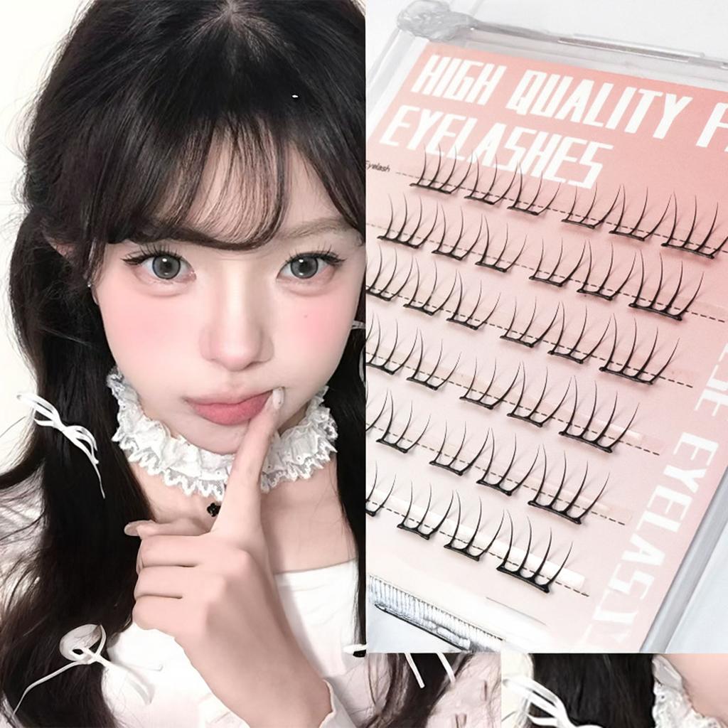 K-pop Lash Clusters Without Glue Natural & Fluffy, Instant Eye-Enlarging False Eyelashes Extension Women Daily Makeup Tools