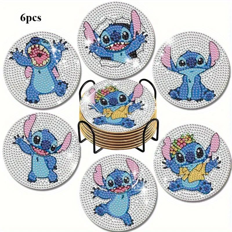 

8pc/sets The Stitch Series Diamond Painting Coasters DIY Diamond Art Coasters 5D Full Drill Diamond Coasters Acrylic Round Cup