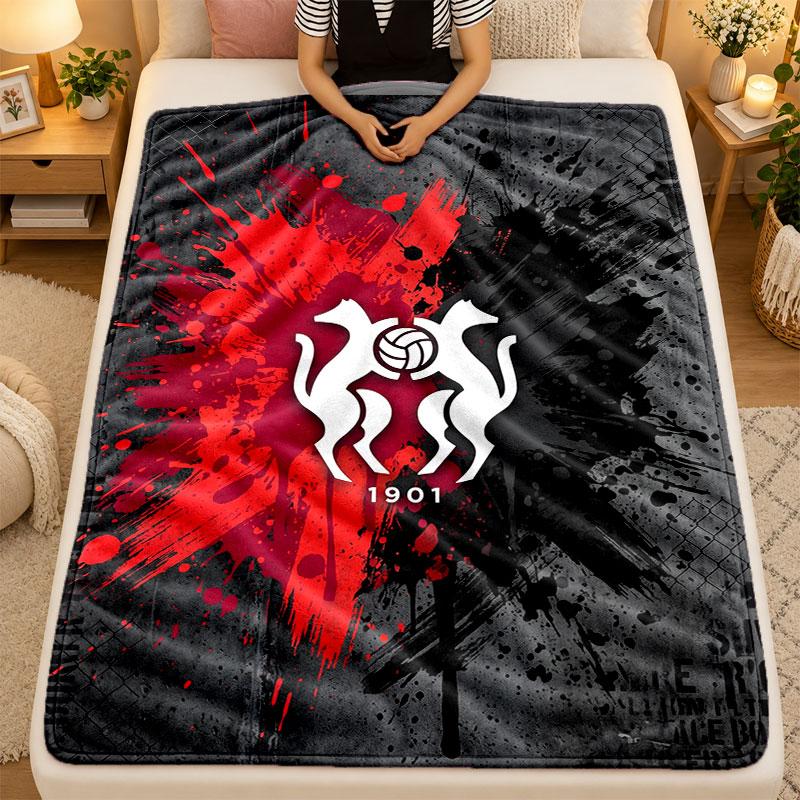 Flannel BlanketStade Rennais FC Warm Soft Throw Blanket for Indoor Sofa Bed Living Room Use