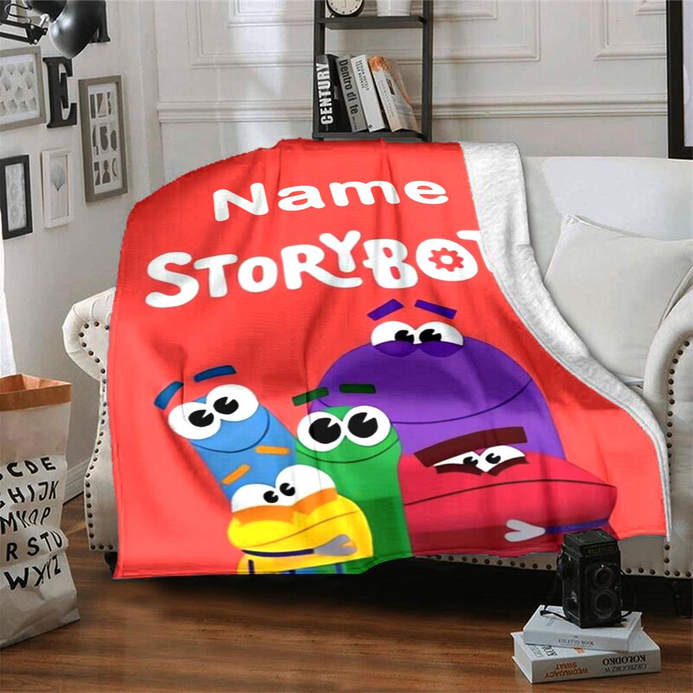 Custom Name StoryBots Theme Printed Blanket - Perfect for Couch, Bed, Travel & Outdoor Use | Machine Washable, Cozy & Durable.