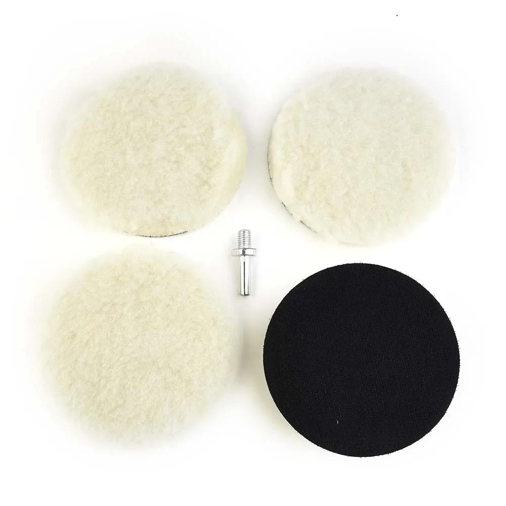High Quality Practical Polishing Pads Soft 5 Inch For Car Polisher Mop Kit W/ Sticky Disc&Rod With Hooks & Loops