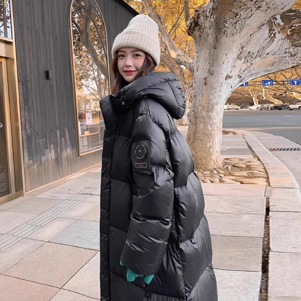Black gold 2025 new winter cotton-padded clothes women's long models over the knee loose fashion thickened warm cotton-padded jacket jacket