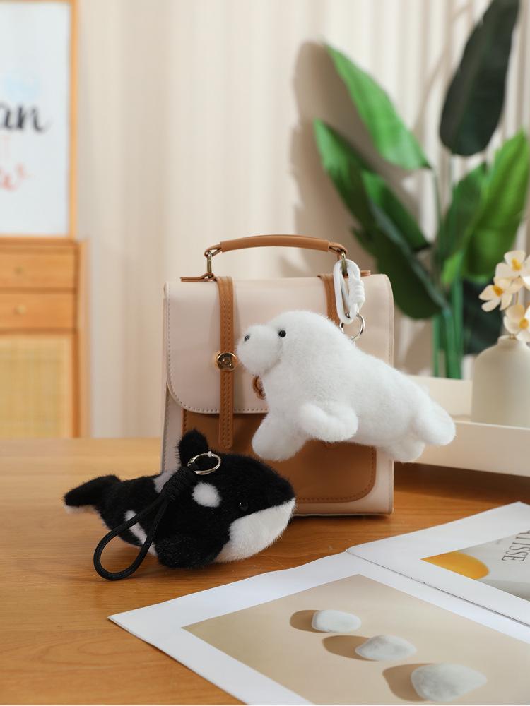 Dolphin & Whale Plush Toy Shark Plushie Keychain Bag Pendant for Girls