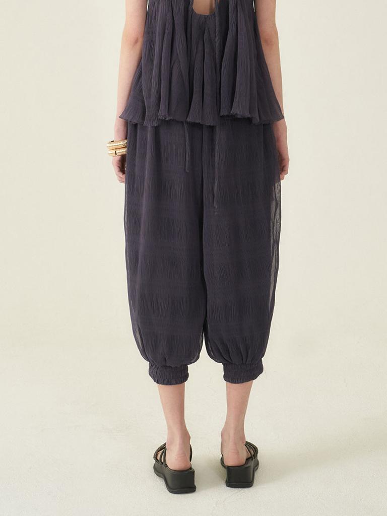 CAHIERS Crinkle Volume Balloon Cropped Pants