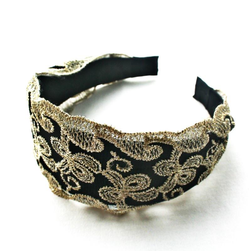 S-shaped Lace Headband Ultra-fine Handmade Embroidered Lace Hair Hoop