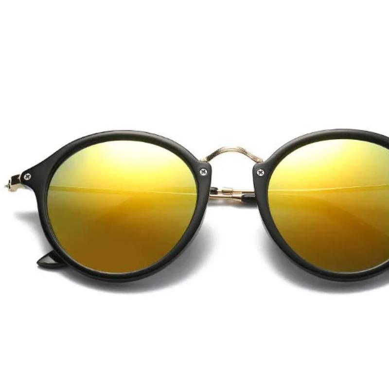 Nowe okrągłe okulary przeciwsłoneczne damskie Trend w stylu retro przezroczysta osobowość damskie markowe designerskie okulary przeciwsłoneczne UV400