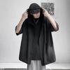 Summer Vintage Oversized Harajuku Shirt Men Casual Loose Hooded Blouse All Match Fashion Streetwear Male Clothes