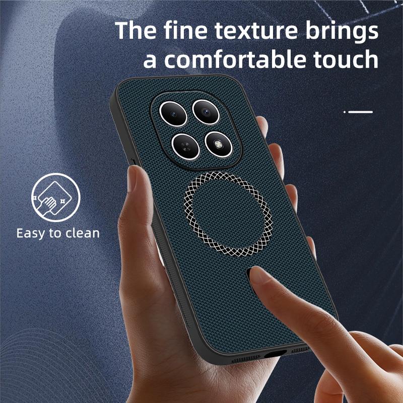 For Poco M8 Premium Shockproof Magnetic Phone Case For Poco M8 Leather Texture Pattern Anti-Fingerprint Cover For Poco M8 Cases