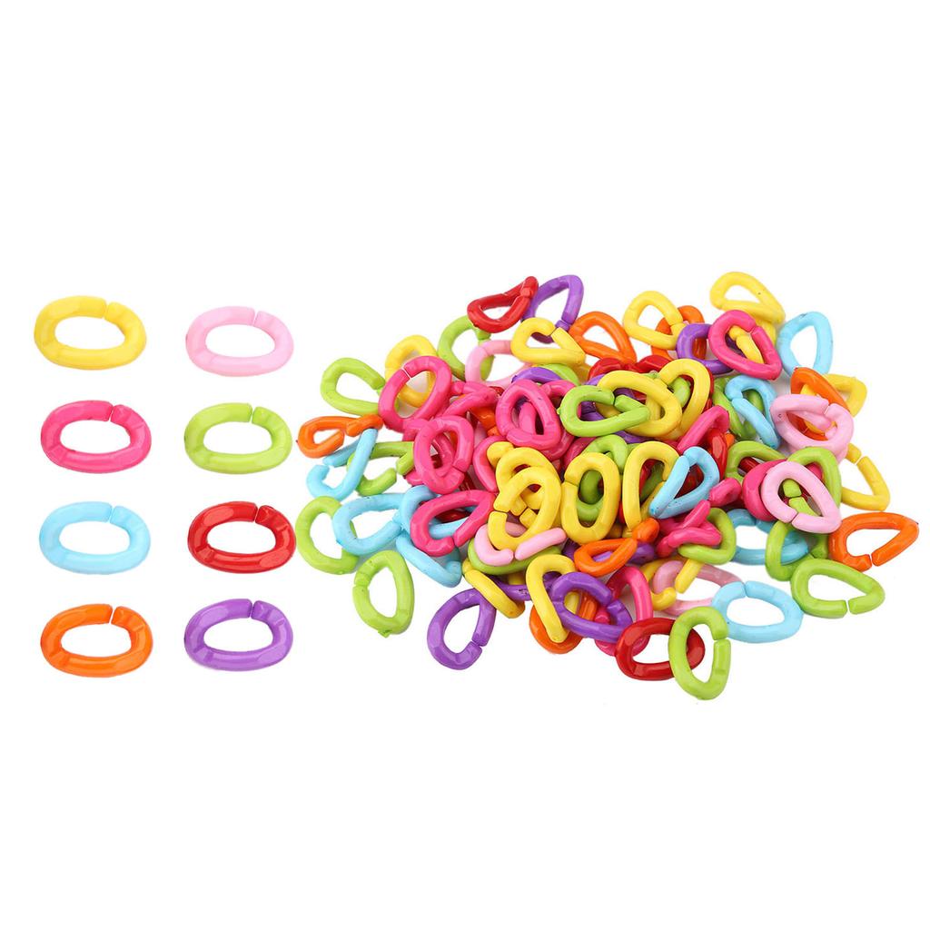 100Pcs Plastic Bird C Clips Hooks Chain Links DIY Parrot Toys Mix Color
