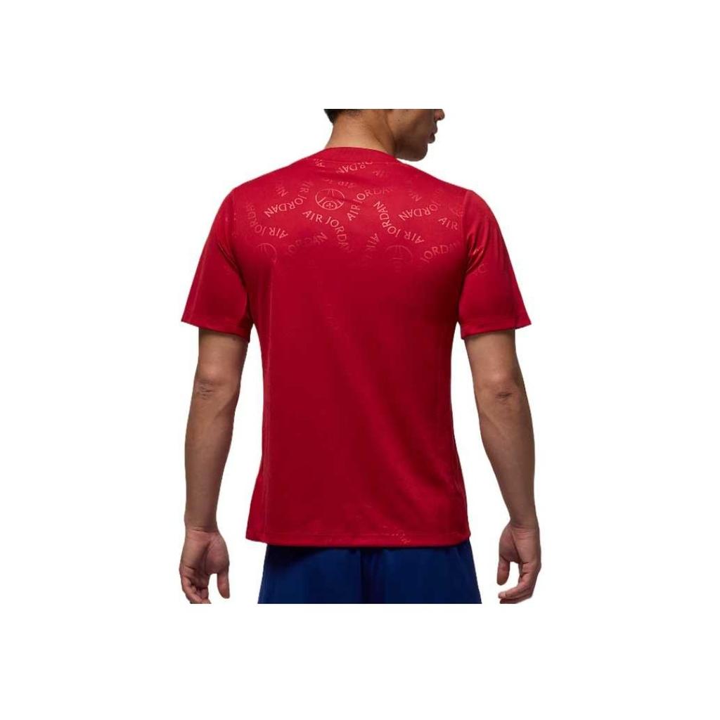 Jordan Academy Pro Fourth Comfortable Versatile Fashionable Short Sleeve Football Shirt Men Tops Red Phantom-Grey White HJ2987-659