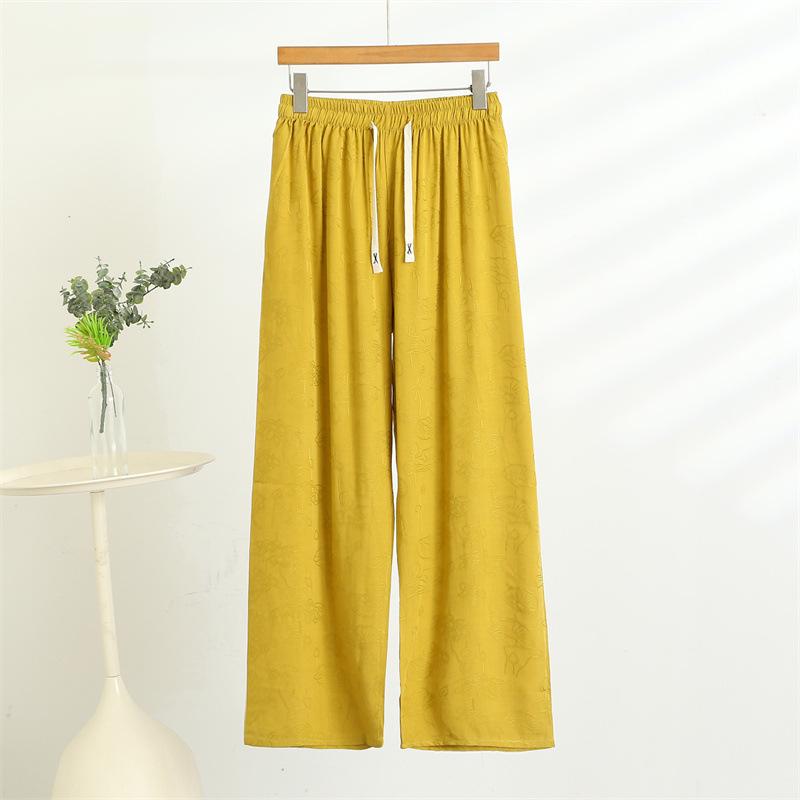 2025 Summer Women's Cotton Silk High Waist Wide Leg Twill Pants: Lightweight, Loose, and Versatile