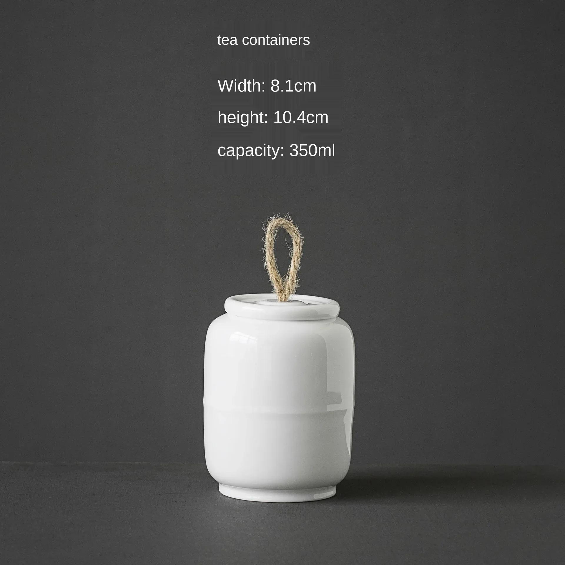

Kiln White Large Sealed Ceramic Pot Jade Porcelain Storage Tank Full Color Tea Warehouse Tea Box Tea Container