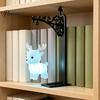 Magical Bedroom Night Light Bookshelf Lamp with Owl Phoenix And Stag Figures, Vintage Iron Stand Decorative for Bookcase Light, Warm Library