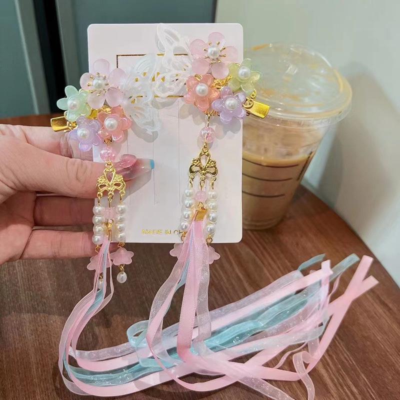 

Дитяча шпилька для волосся Ханфу в стародавньому стилі з китицею та ланцюжком на лоб