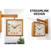 Corner Handmade Wooden Wall Stylish Wall Nordic Style Interior Decor Wood Double-Sided Clock, Double-Sided Clock, Clock, Clock, (Dark Color)