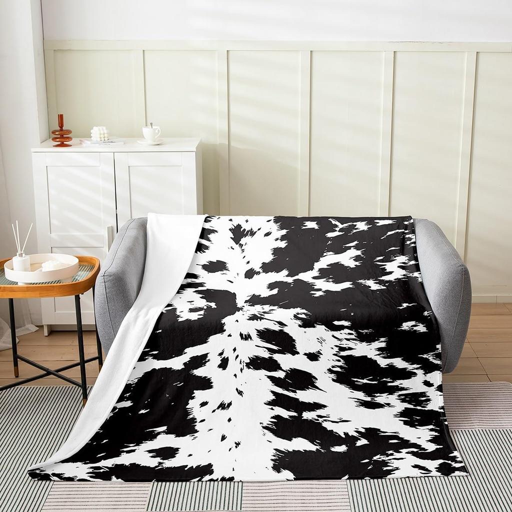 Japanese Style Soft Warm BlanketRainbow Butterfly Throw BlanketCherry Blossoms Fleece BlanketInk Painting Style Fuzzy Blanket