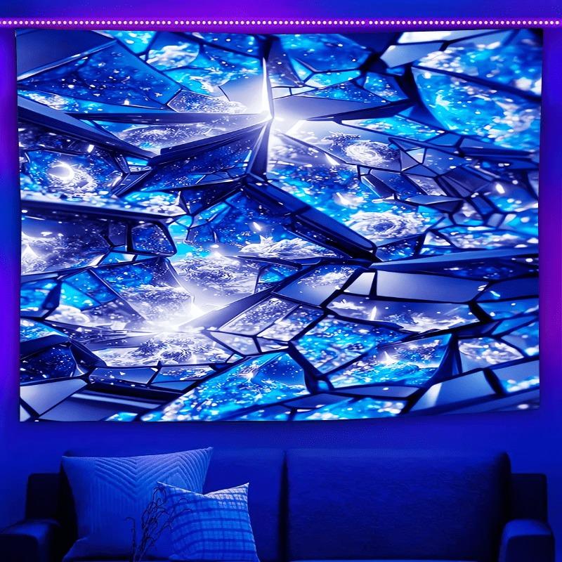 Ultraviolet Cosmic Black Hole Luminous Tapestry, Indoor Mood To Create Atmosphere, Psychedelic Luminous Art, Bedroom Decoration