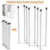 Foldable Baby Bottle Drying Rack Stainless Steel Vertical Cup Storage Rack Universal Kitchen Utensil Drain Rack for Countertop