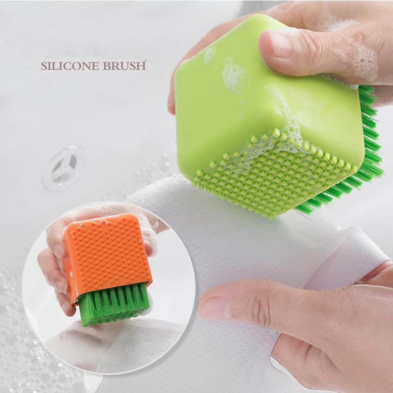 Home Silicone Soft Hair Cleaning Laundry Brush Panty Cleaning Brush Clothes Underwear Dual-purpose Brush