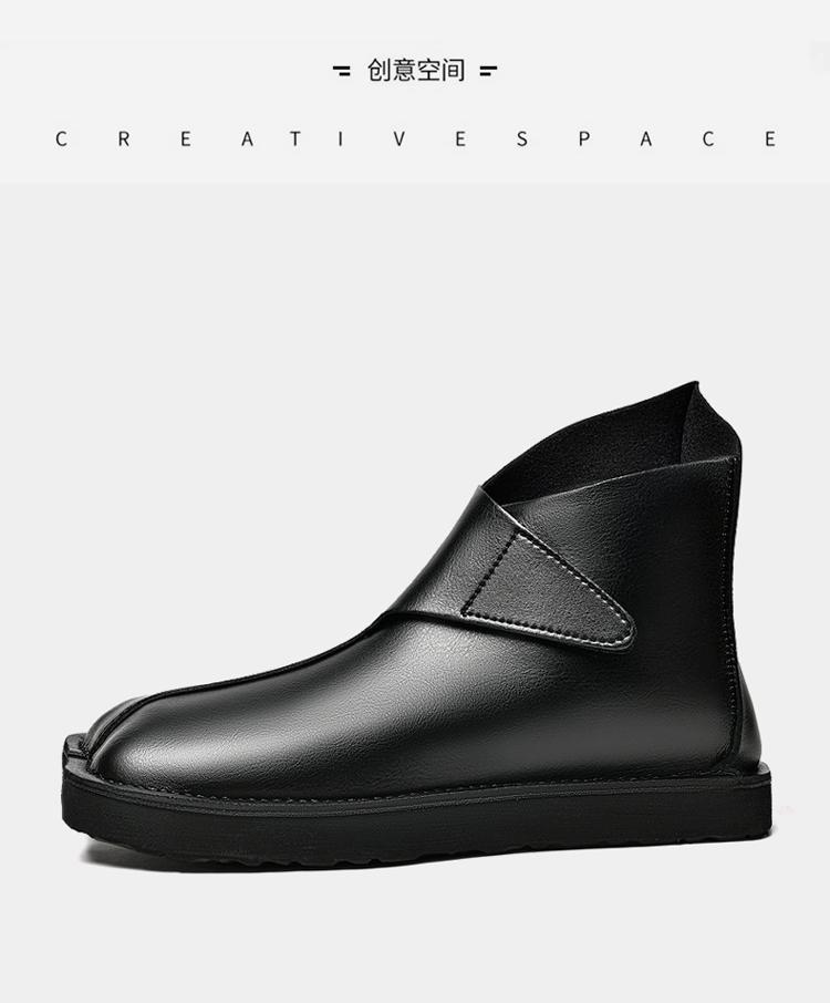 New Trend Mens Ankle Boots Genuine Leather Men Chelsea Boots Fashion Man Casual Shoes All-match High Top Shoes Motorcycle Boots