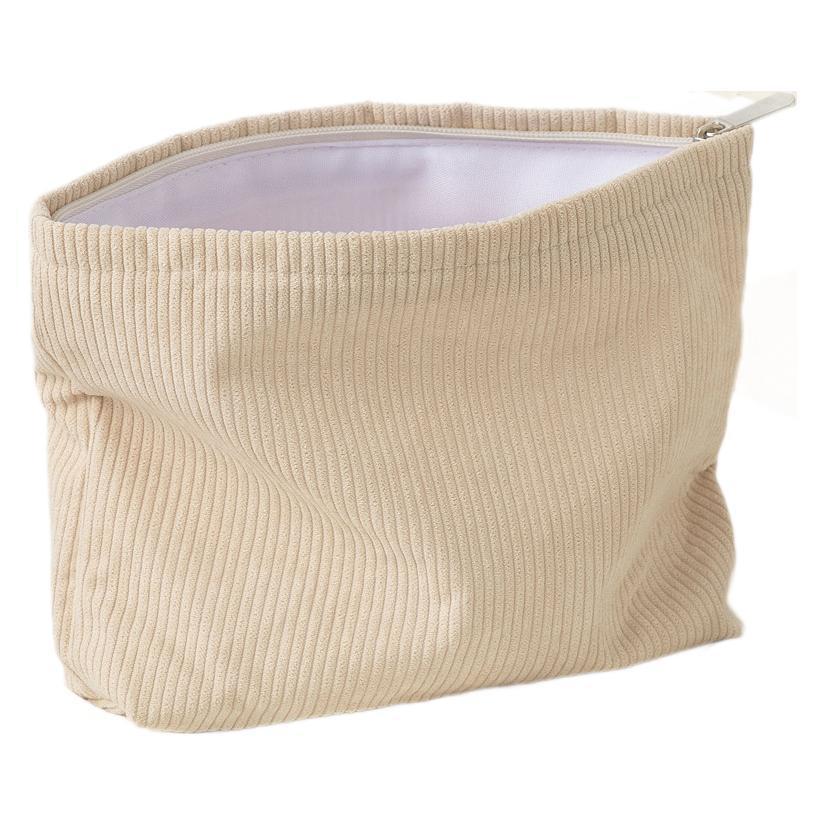 Korean Style Large Capacity Corduroy Canvas Tote and Makeup Bag