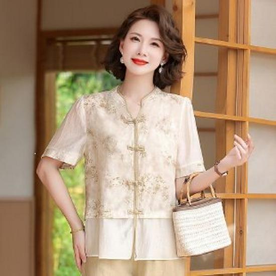 

Elegant Summer Suit: Stylish Two-Piece Set for Middle-Aged & Elderly Mothers - 2026 Short Sleeve Edition 4XL