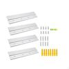Tira de Montaje con Tornillos de 4 Piezas | Kit de Instalación Completo, Soporte de Aluminio, para