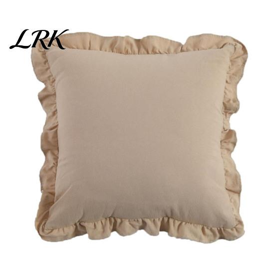 Federe Cuscino Cotone Stile Rustico, Copricuscino Decorativo con Volant, Fantasia a Quadri con Bordo Arricciato, 18x18 Federe Minimaliste Moderne, 20x12 Copricuscino Decorativo