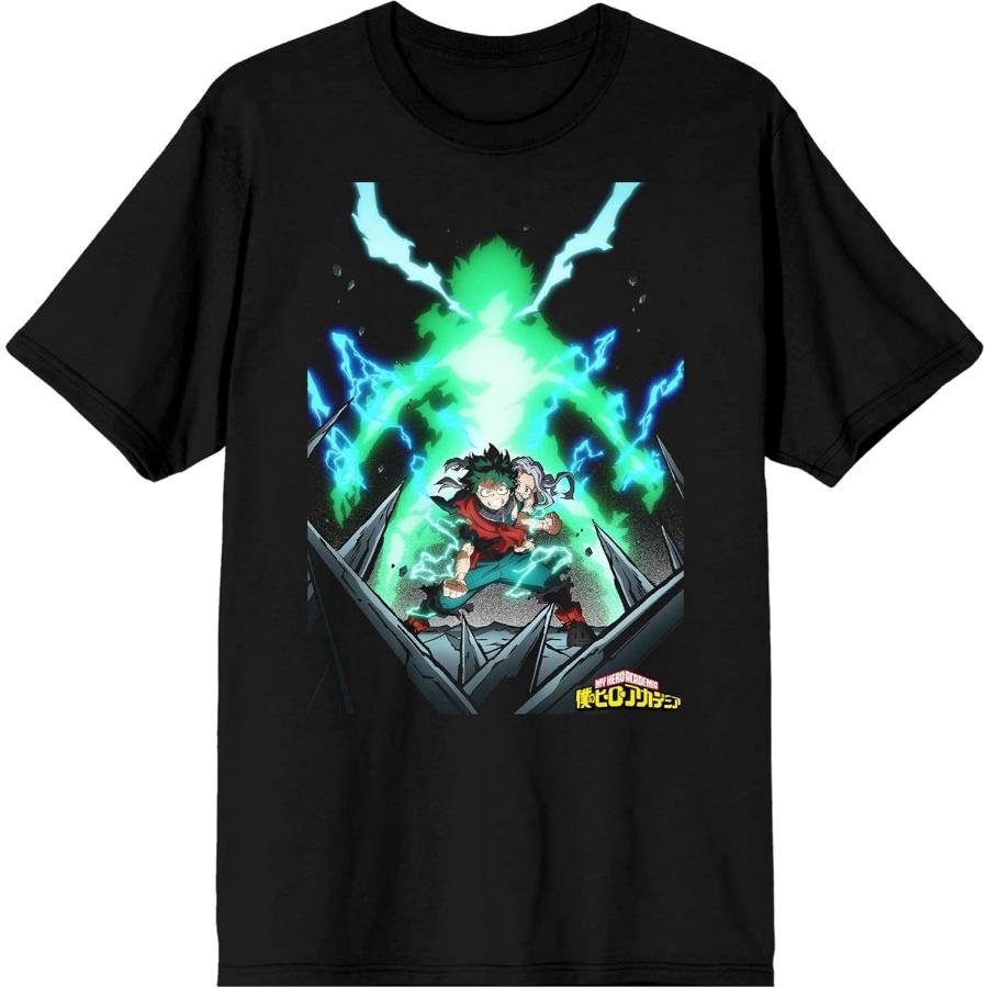 My Hero Academia Deku Quirk Lumineux T-shirt Noir Homme