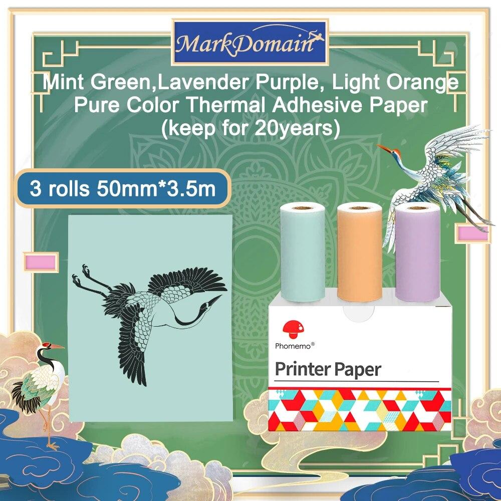 10,5M 3/6 rotoli Carta Termica Adesiva Bianca Etichette Termiche Trasparenti Adesive Carta Adesiva Stampabile Personalizzata per Stampante M02/M03