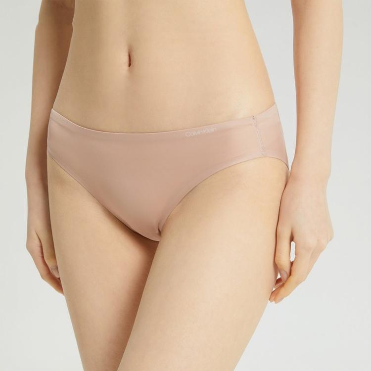 Calvin Klein Minimalist Logo Waistband Comfortable Lightweight Seamless Bikini Thong Women underwear Nude QF5945AD-9XV