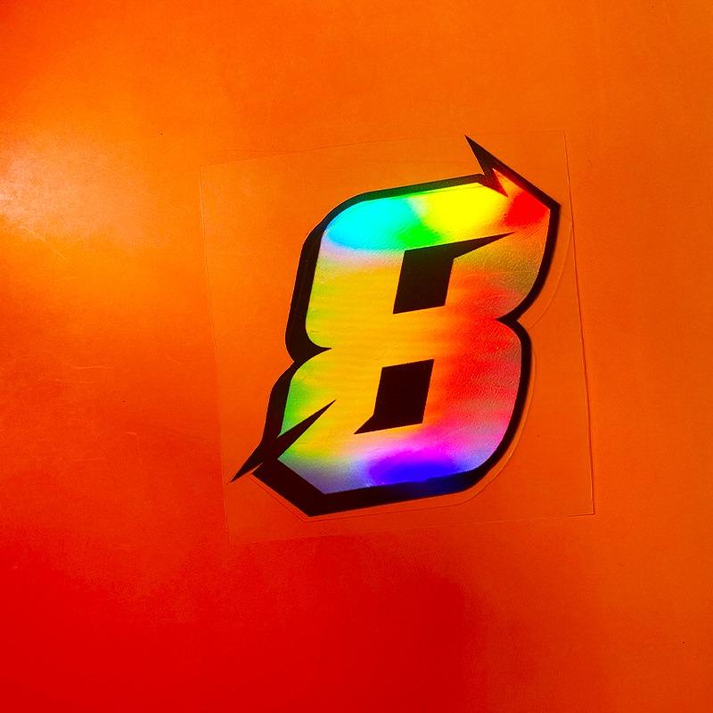 1PC Reflective Laser Arabic Numbers Motorcycle Stickers DIY Scooter Body Front Fairing for BMW KTM YAMAHA Kawasaki Suzuki Honda