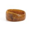 Design Sense Irregular Metal Smooth Spring Bracelet, Exaggerated Wind Smudging Resin Wide Bracelet