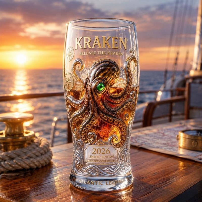 Klarer Glas-Getränkebecher mit maritimen Details, Akzent für den Getränkeservice, Styling für die Kaffeeecke und Regaldekoration