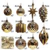 Iron Gray Shaped 12 Packs/Box [PVC] Christmas Ornaments Various Styles Electroplated Shaped Christmas Balls Boxed Christmas Tree Pendants Holiday